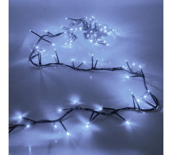 Изображение товара Гирлянда для дома Серпантин НИТЬ "Твинкл Лайт" 3 м, 100 ламп, LED, черный провод, 8 режимов, IP-20, Белый (возможность соединения) 725-0055