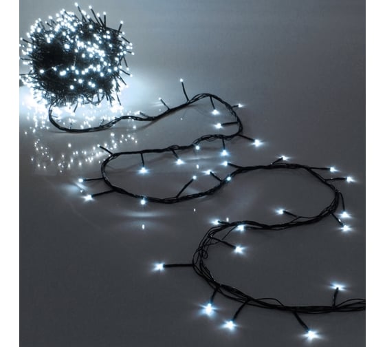 Изображение товара Гирлянда для дома Серпантин НИТЬ "Твинкл Лайт" 40 м, 800 ламп, LED, черный провод, 8 режимов, IP-20, Белый (возможность соединения) 725-950