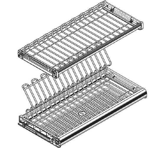 Изображение товара Сушка INOXA Ellite 2-уровневая в базу 900/18, с рамкой, поддон 1 шт пластик, отделка хром 717KIT90XC516-18