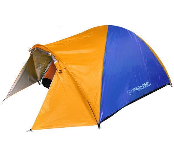 Изображение товара Палатка туристическая Турист мастер Кама-4, двухслойная, (240+80)х210х130 см, оранжево-синий 805-158