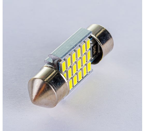 Изображение товара Автолампа SKYWAY диод T11 (C5W) 12V 18 SMD диодов 1-конт 31мм (CANBUS) белая в комплекте 2 шт S08201442