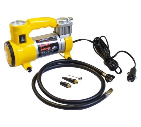 Изображение товара Автомобильный поршневой компрессор Forsage с фонарем, 35 л/мин, 15 А F-581(30182)
