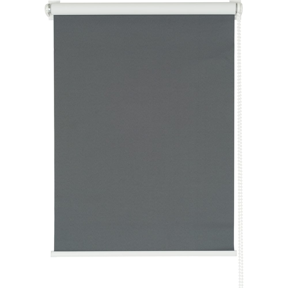 Изображение товара Рулонная штора ПраймДекор блэкаут 120x170 см темно-серая монтаж без сверления