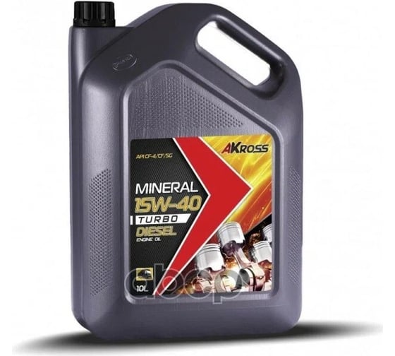 Изображение товара Моторное минеральное масло AKross TURBO DIЕSEL 15W-40 CF-4/CF/SG 10 л AKS0006MOM