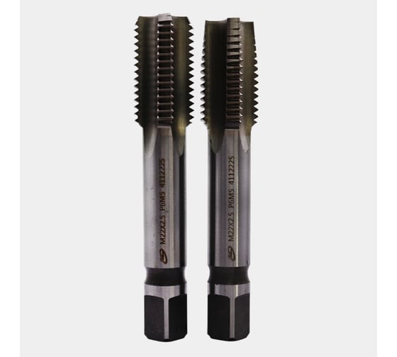 Изображение товара Метчик машинно-ручной РОСИНСТРУМЕНТ М 22,0x2,5 комплектный 2 шт. ГОСТ 3266-81 Р6М5 4112225