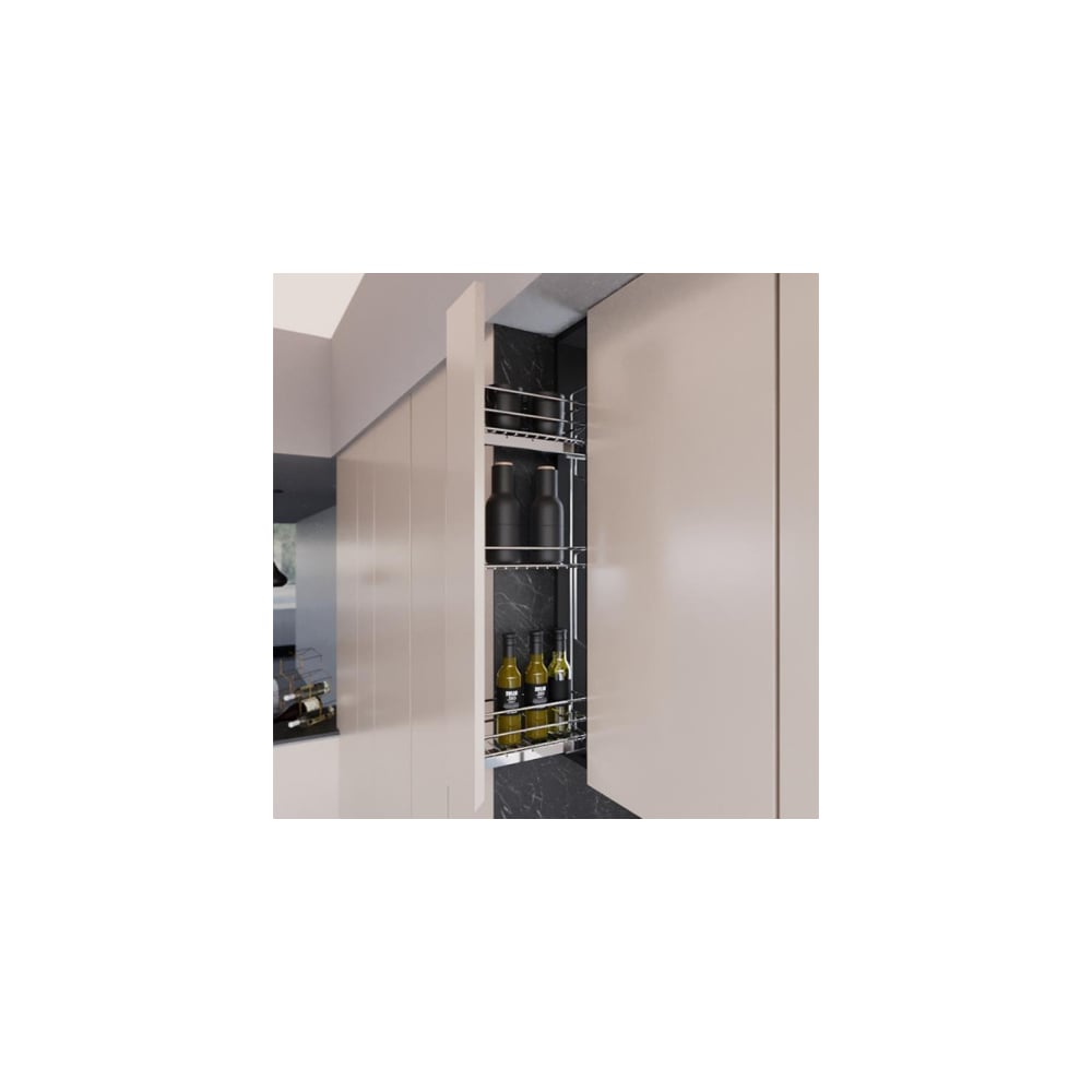 Изображение товара Сетка INOXA Gold в базу 150 3 уровня выдвижная с доводчиком отделка хром