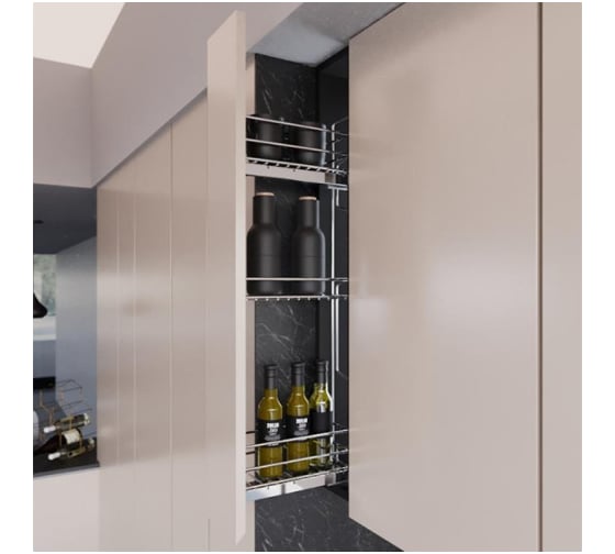 Изображение товара Сетка INOXA Gold в базу 150 3 уровня выдвижная с доводчиком, отделка хром 12L01/15-28PCR