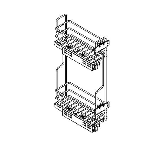 Изображение товара Сетка INOXA Quadro в базу 150 выдвижная с доводчиком, отделка орион серый 10L02/15-28PAR