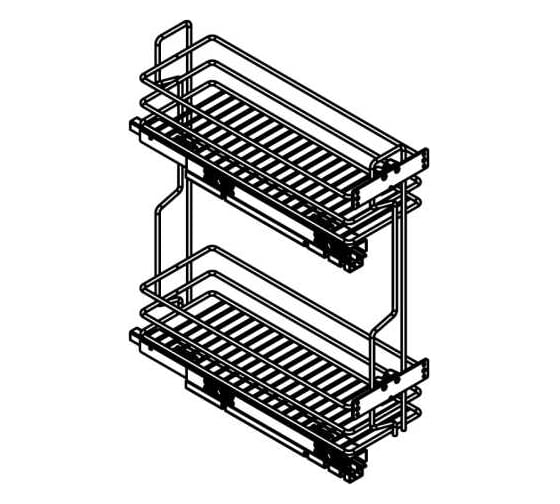 Изображение товара Сетка INOXA Quadro в базу 200 выдвижная с Push to Open, отделка хром 10L12/20-45PCR