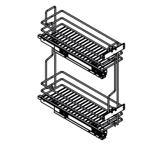 Изображение товара Сетка INOXA Quadro в базу 200 выдвижная с доводчиком, отделка хром 10L02/20-45PCR