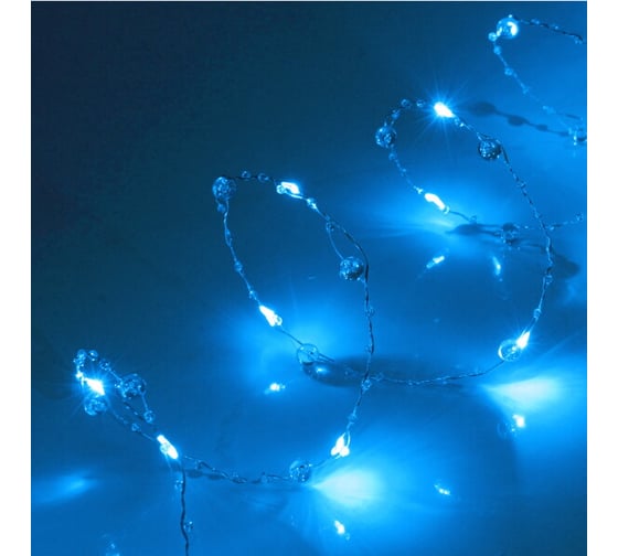 Изображение товара Гирлянда для дома Серпантин "Льдинка" на батарейках 2,0 м 20 ламп LED, 3 режима, IP-20, Голубой 183-0212