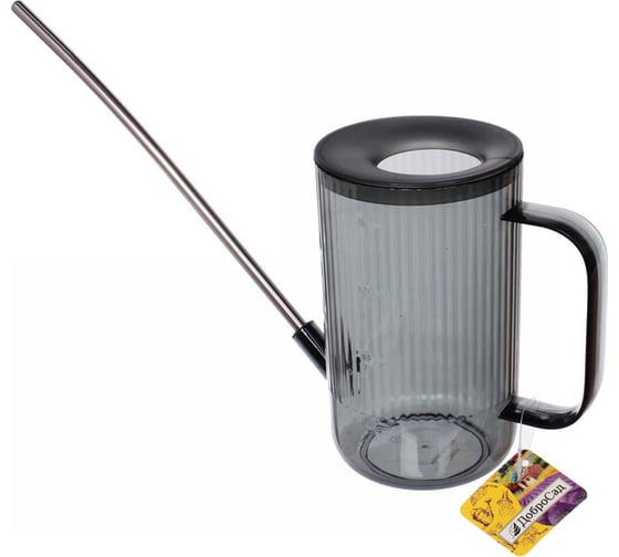 Изображение товара Лейка для растений Добросад "Niagara Falls" 1 л, с прикорневым поливом, графит 781-005