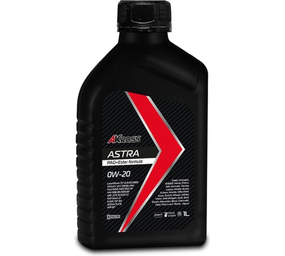 Изображение товара Моторное синтетическое масло AKross Astra 0W-20 SP GF-6A C5/C6 PAO+Ester 1 л AMO0020