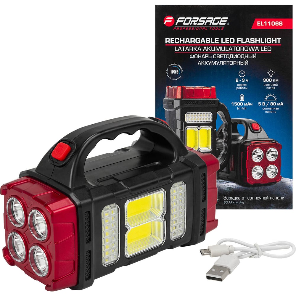 Изображение товара Фонарь светодиодный аккумуляторный Forsage F-EL1106S(59723)