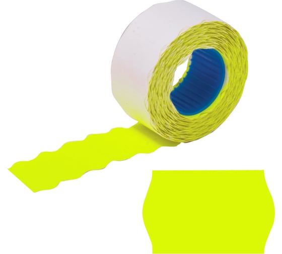 Изображение товара Этикет-лента BRAUBERG 26х16 мм, желтая, комплект 5 рулонов по 800 шт., 123581