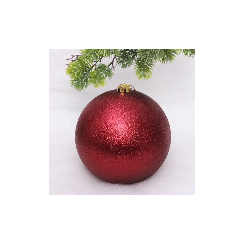 Изображение товара Новогодний шар Серпантин 20 см Глиттер рубин 652-289