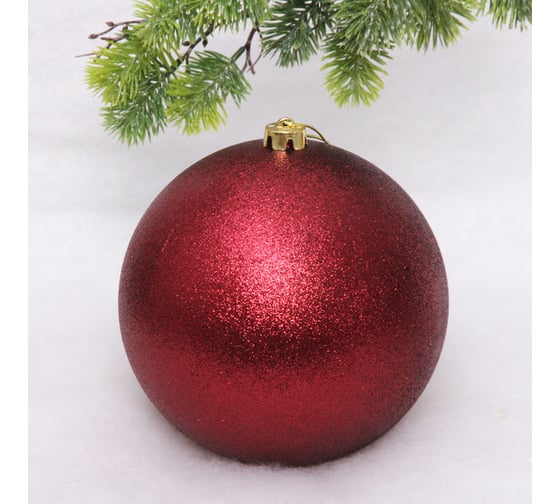 Изображение товара Новогодний шар Серпантин 20 см "Глиттер", рубин 652-289