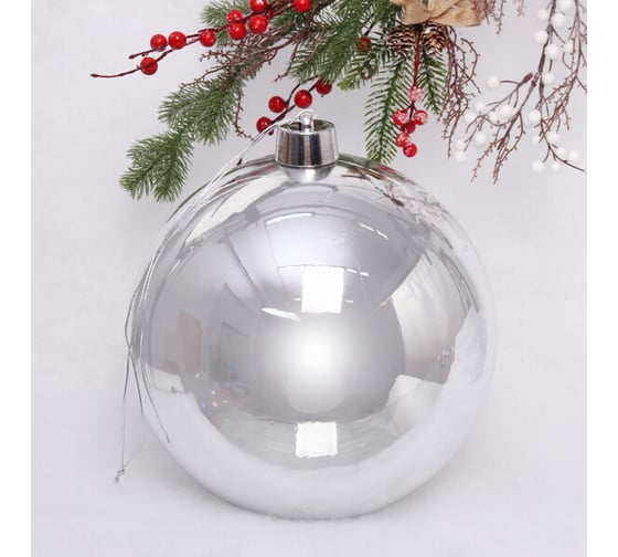 Изображение товара Новогодний шар Серпантин 30 см "Глянец", серебро 201-1394