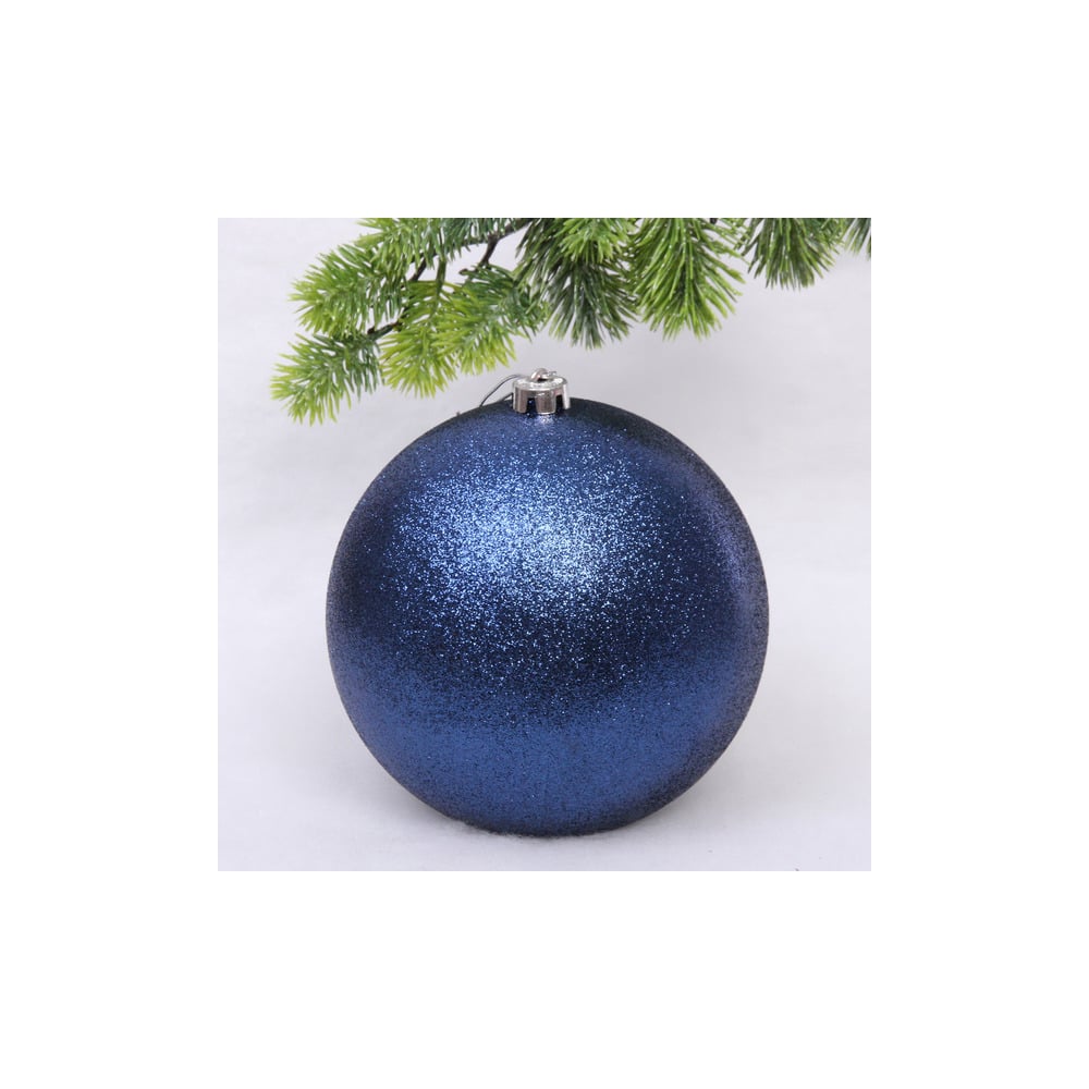 Изображение товара Новогодний шар Серпантин 20 см Глиттер сапфир праздничная елочная игрушка