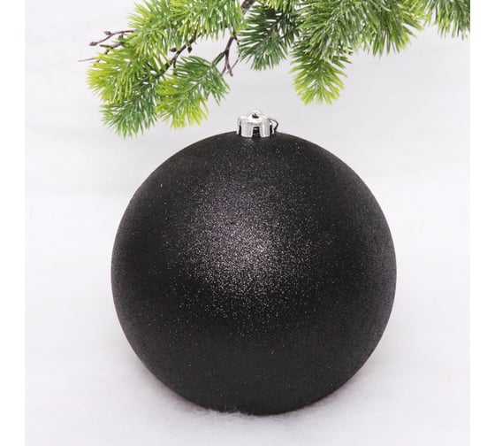 Изображение товара Новогодний шар Серпантин 20 см "Глиттер", черный 652-291