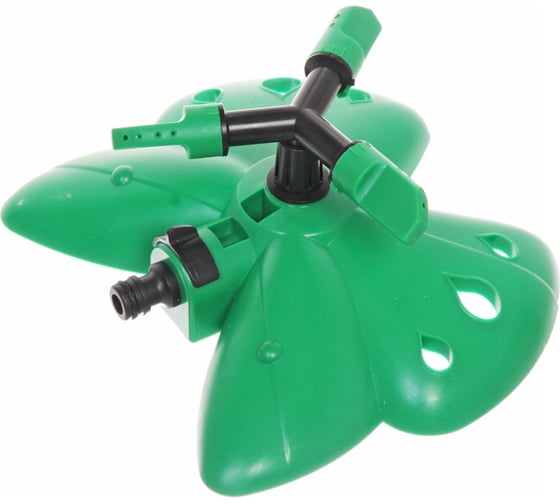 Изображение товара Разбрызгиватель Добросад "Бабочка зеленая" горизонтальный, круговой, 3 лейки 720-025