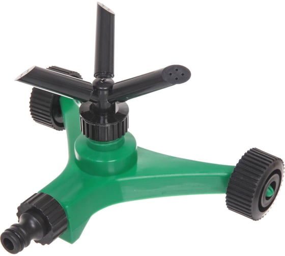 Изображение товара Разбрызгиватель Добросад "Всплеск" горизонтальный, круговой, 3 лейки, на колесах 720-524