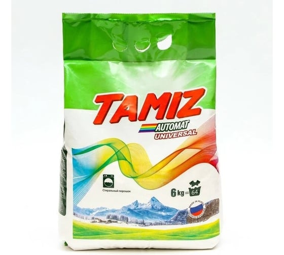 Изображение товара СМС "TAMIZ" TAMIZ автомат 6 кг п/э пакет цветной 4650063431332
