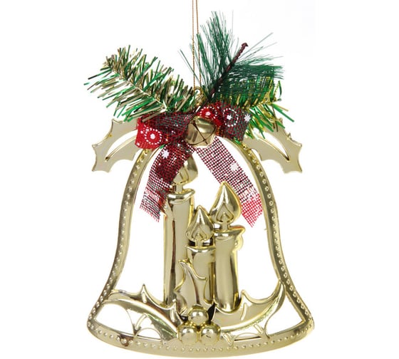 Изображение товара Украшение новогоднее Серпантин "Колокольчик-Зимние свечи" 18*14 см, Золото 201-4074
