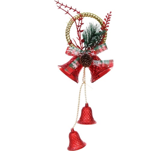 Изображение товара Украшение новогоднее Серпантин "Звенящие колокольчики" 32*11 см, Красный 201-4079
