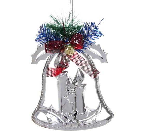 Изображение товара Украшение новогоднее Серпантин "Колокольчик-Зимние свечи" 18*14 см, Серебро 201-4075