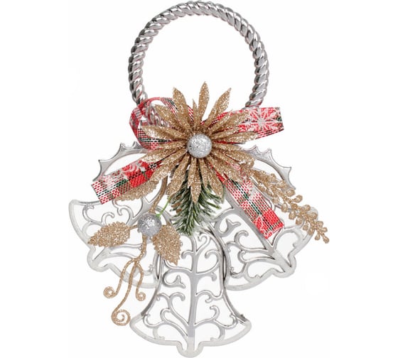 Изображение товара Украшение новогоднее Серпантин "Ажурные колокольчики" 19,5*25,5 см, Серебро 196-0709