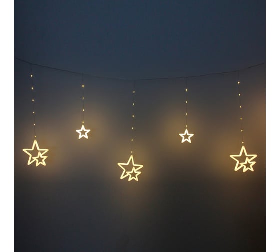 Изображение товара Гирлянда для дома Серпантин БАХРОМА ш3м*0,8/0,5м 672 лампы LED "Звездопад", прозрачный провод, 8 режимов, IP-20, Теплый белый (возможность соедиения) 725-948