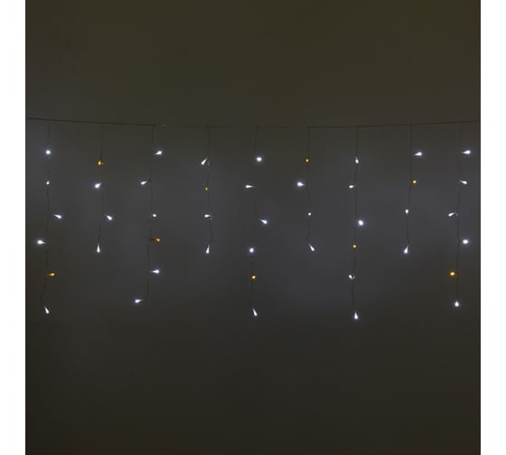 Изображение товара Гирлянда для улицы Серпантин БАХРОМА "Мерцание" ш3м* в40/60см 100 ламп LED, прозрачный провод, 1 режим, IP-54, Белый/Теплый белый мерцает (возможность соединения) 725-557
