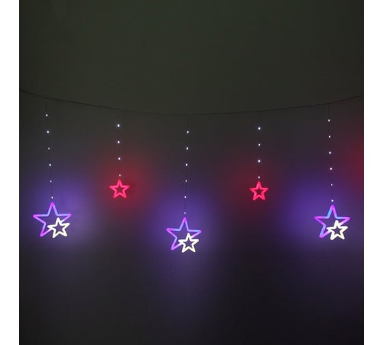 Изображение товара Гирлянда для дома Серпантин БАХРОМА ш3м*0,8/0,5м 672 лампы LED "Звездопад", прозрачный провод, 8 режимов, IP-20, Мультицвет (возможность соедиения) 725-946