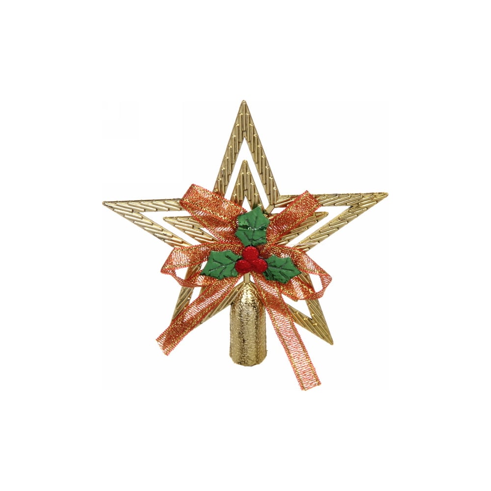 Изображение товара Звезда на елку Серпантин "Классика" с бантом 9,5 см, Золото 201-1094