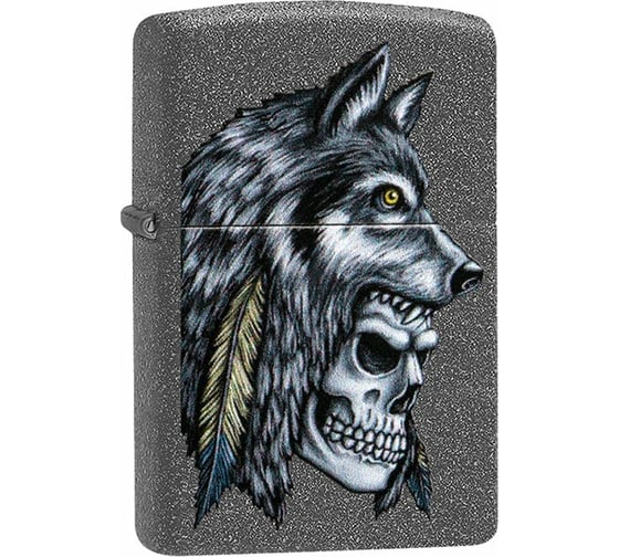 Изображение товара Зажигалка ZIPPO Wolf Skull с покрытием Iron Stone, 38x13x57 мм, 29863