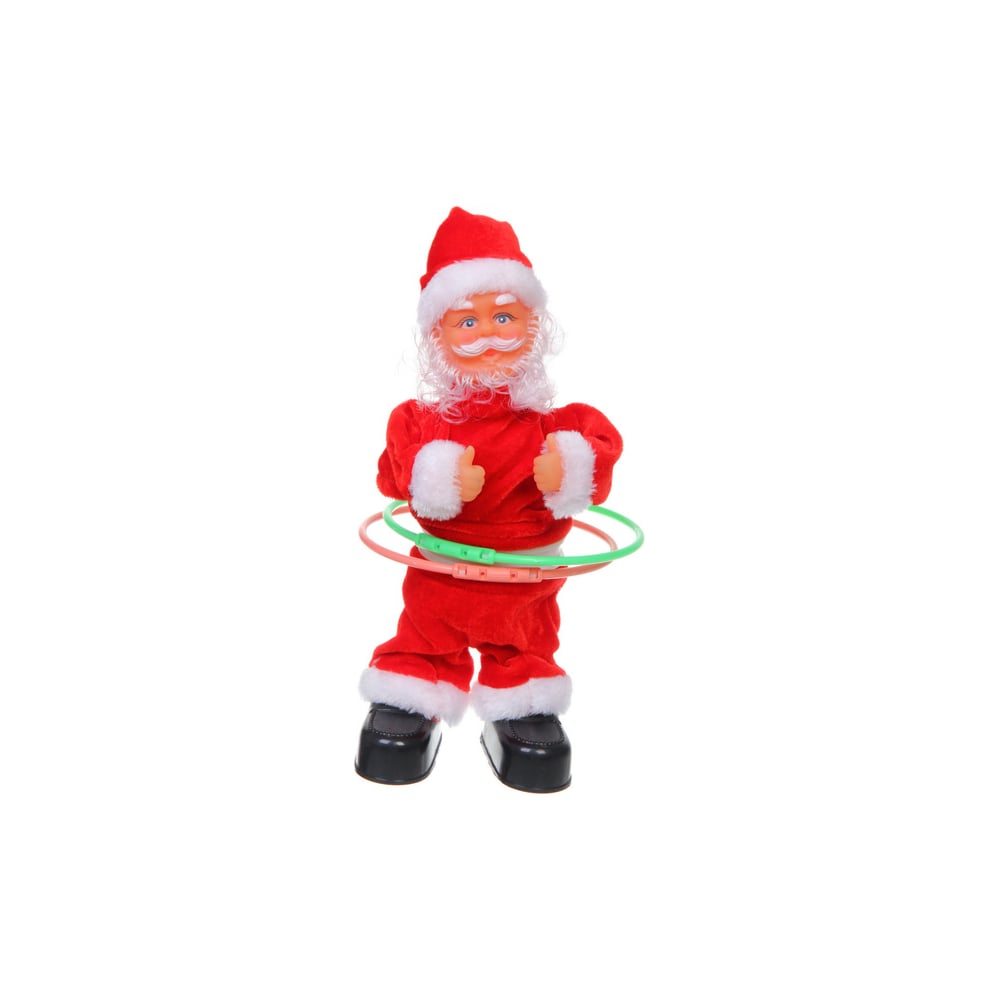 Изображение товара Музыкальный Дед Мороз Серпантин 30 см в красной шубе с обручами