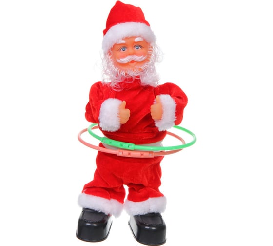 Изображение товара Дед Мороз музыкальный Серпантин 30 см в красной шубе с обручами, работает от 3*АА - в комплект не входят 215-783