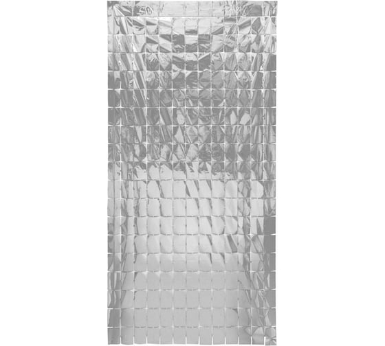 Изображение товара Занавес фольгированный Серпантин "Прямоугольник" ширина 1 м, высота 2 м, глянец, серебро 215-519