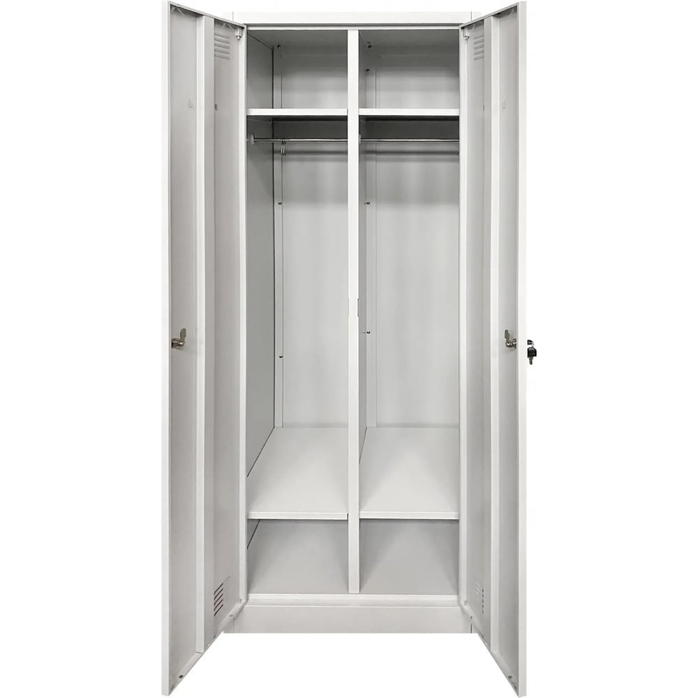 Изображение товара Шкаф для одежды Grette JF-2B1A-2 из металла, серый, 2 двери