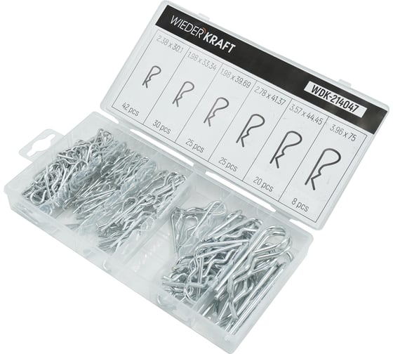 Изображение товара Набор шплинтов WIEDERKRAFT 150 пр, метрика WDK-214047