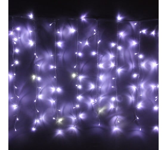 Изображение товара Гирлянда для дома Серпантин ЗАНАВЕС "Мерцание" ш1,5* в2,5 м 360 ламп LED, прозрачный провод, авторежим, IP-20, Белый (возможность соединения) 725-0612