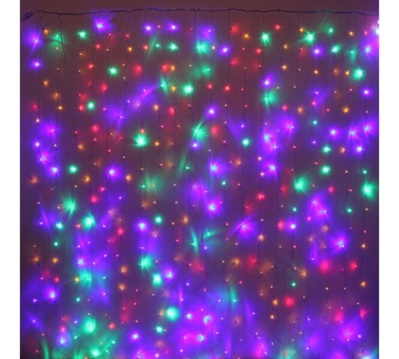 Изображение товара Гирлянда для дома Серпантин ЗАНАВЕС "Классика Premium" ш3* в2,5 м 630 ламп LED, прозрачный провод, 8 режимов, IP-40. Мультицвет (возможность соединения) 725-0020