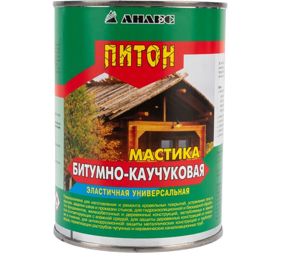 Изображение товара Битумно-каучуковая мастика Анлес Питон 1л/0,8кг 70238