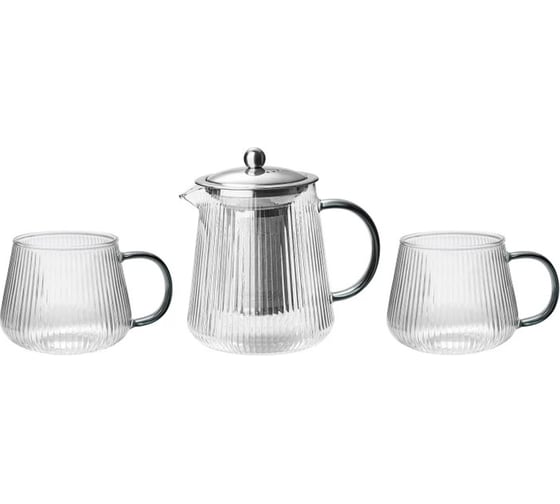 Изображение товара Набор APOLLO чайник 950 мл + 2 кружки 300 мл Stripe-type STR-040