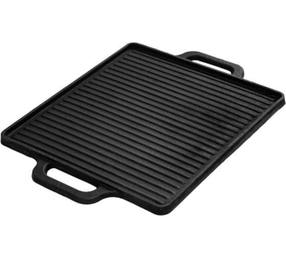 Изображение товара Чугунная решетка гриль + противень Davr Metall 400х360 мм, прямоугольная решетка400х360(противень)