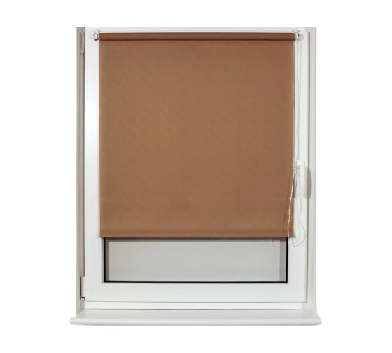 Изображение товара Рулонная штора BRABIX 55х175 см, текстура-лён, защита 55-85%, 200 г/м2, темно-бежевый S-36 605981