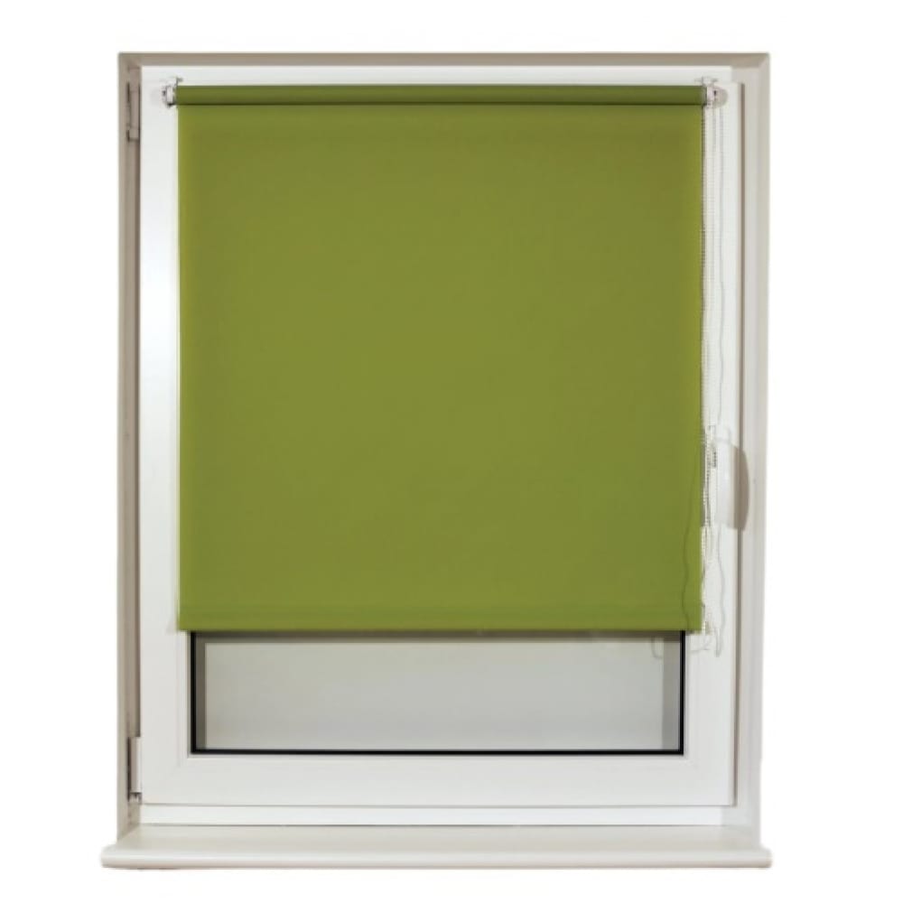 фото Рулонная штора brabix 60х175 см, текстура-лён, защита 55-85%, 200 г/м2, зелёный s-32 605984