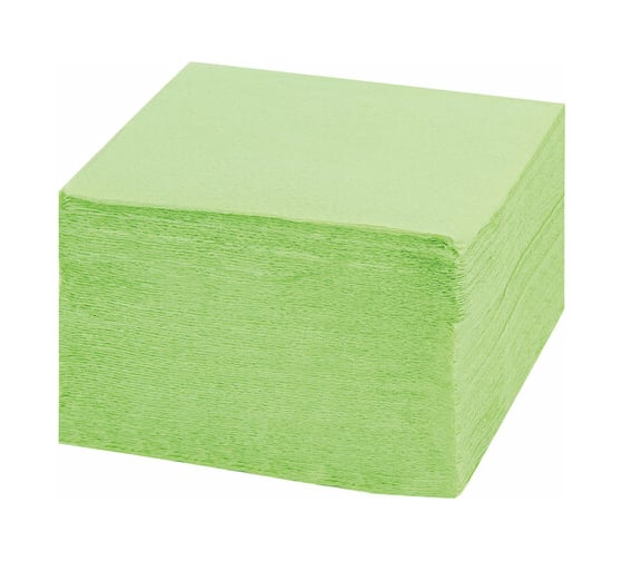 Изображение товара Бумажные салфетки ЛАЙМА 250 шт., 24х24 см, зеленые пастель, 100% целлюлоза 111952