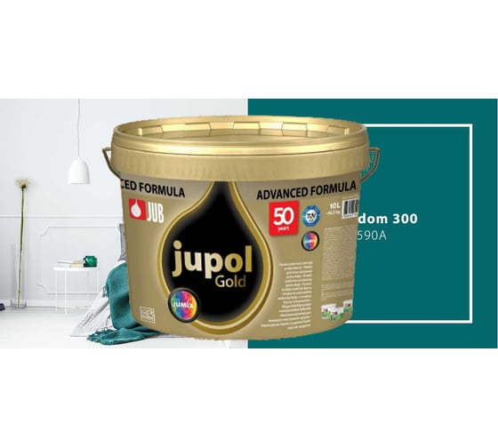 Изображение товара Моющаяся краска для стен и потолков JUB JUPOL GOLD 2л, база C, цвет: 590A 1009805-590A